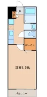 ウルス宮城野【1階】の間取り