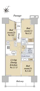 パークホームズ横浜本郷台リバーサイドヴィラ THE WEST【9階】の間取り