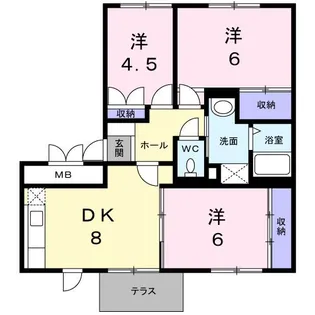 サンフラワーII【1階】の間取り