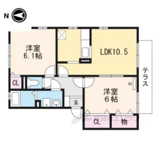 夢咲きの里F【1階】の間取り