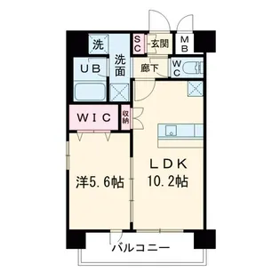 スプランディッド梅田WEST【10階】の間取り