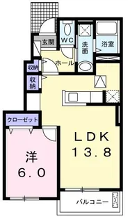 サウス プリムラ【1階】の間取り
