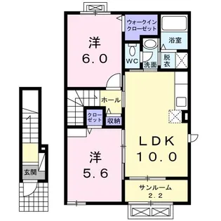 ビラシャルマンS【2階】の間取り