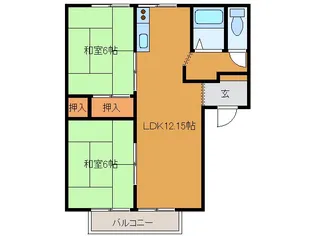 ビレッジF2番館【1階】の間取り