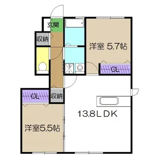 シャーメゾン・ブランB棟【1階】の間取り