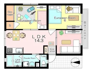 宮前ハイツ【1階】の間取り