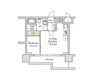 ドゥーエ日本橋【8階】の間取り