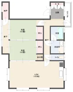 かどのコーポラス【2階】の間取り