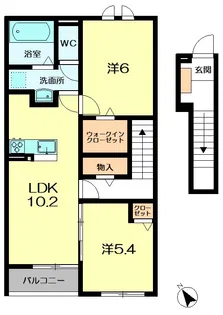 カルム敷島【2階】の間取り
