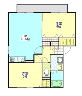 モナーチハイツA【1階】の間取り
