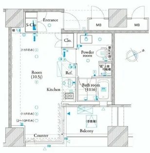 ザ・タワー芝浦【7階】の間取り