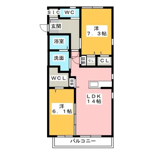 Porte Bonheur【2階】の間取り