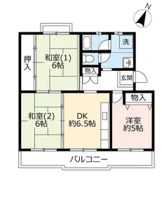 URグリーンタウン槇島【5階】の間取り