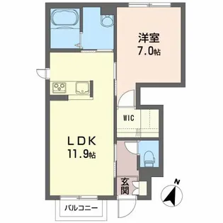 シャローム本町B【1階】の間取り