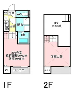 ハーモニーテラス喜連【2階】の間取り