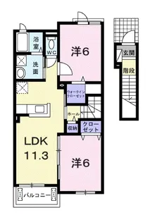 グランセリシール【2階】の間取り