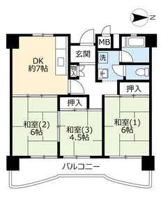 UR南港しらなみ【4階】の間取り