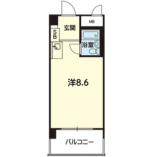 水前寺北スカイマンション 109号【1階】の間取り