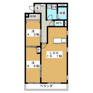 メゾンMume【2階】の間取り