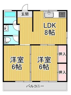 グリーンビュー小原A棟【3階】の間取り