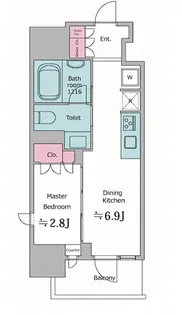 クロスレジデンス神田神保町【4階】の間取り