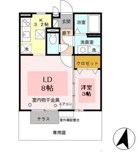 サンライズ城南【1階】の間取り