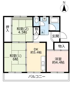 UR箕面粟生第三【3階】の間取り