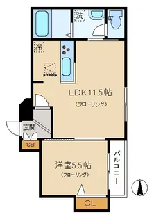 アルフラット代々木上原【1階】の間取り