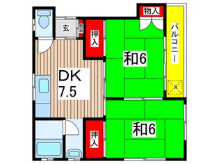 ゴールデンハイツA棟【2階】の間取り