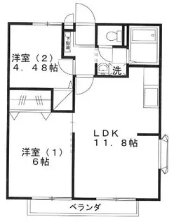 グランドールA棟【2階】の間取り