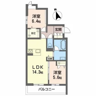 シャーメゾン ル・シルク【2階】の間取り