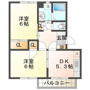 コーポラスアメニティI【1階】の間取り