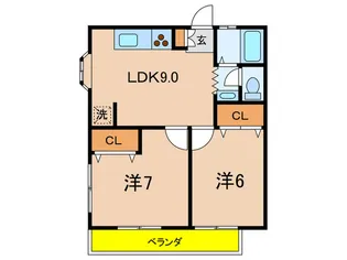 ポナール玉川台【2階】の間取り