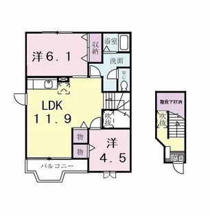 マーヴェラス竹元【2階】の間取り
