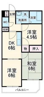 ベルヴィ西都賀【3階】の間取り