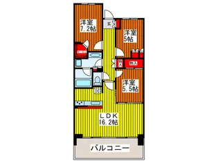 シティテラスさいたま新都心【16階】の間取り