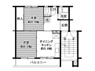 ビレッジハウス鳴滝【3階】の間取り