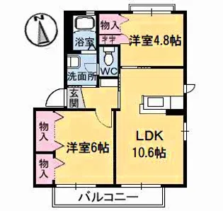 シャーメゾン上板 A棟【2階】の間取り