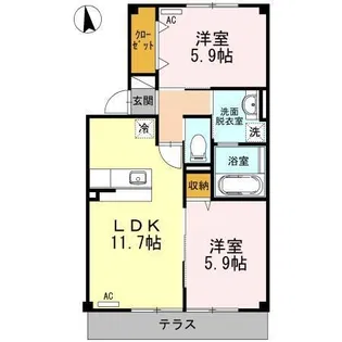 エスパース C棟【1階】の間取り