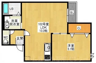 Grandtic La riviera【1階】の間取り