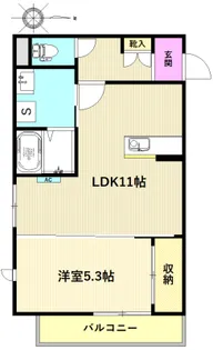 オークハイツII【1階】の間取り