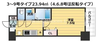 プレサンス堺筋本町センティス【10階】の間取り