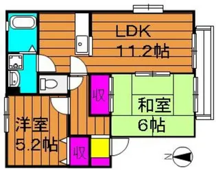 ヴィアーレ中畝 A【2階】の間取り