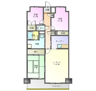 プロミネント藤岡【4階】の間取り
