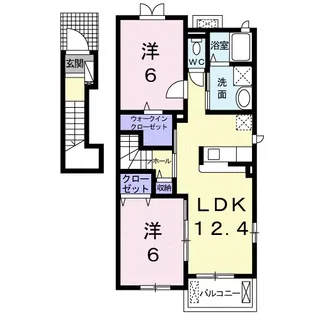 フィオーレ;デーアB【2階】の間取り