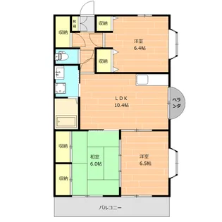 レピュート武蔵I【3階】の間取り