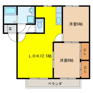 岐阜県岐阜市六条福寿町【アパート】の間取り