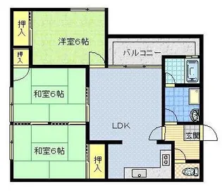 サンハイツ(宮里町)【1階】の間取り