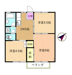 かしまハイツII【2階】の間取り