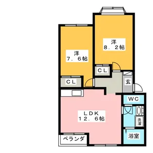 エルシャトーII D【1階】の間取り
